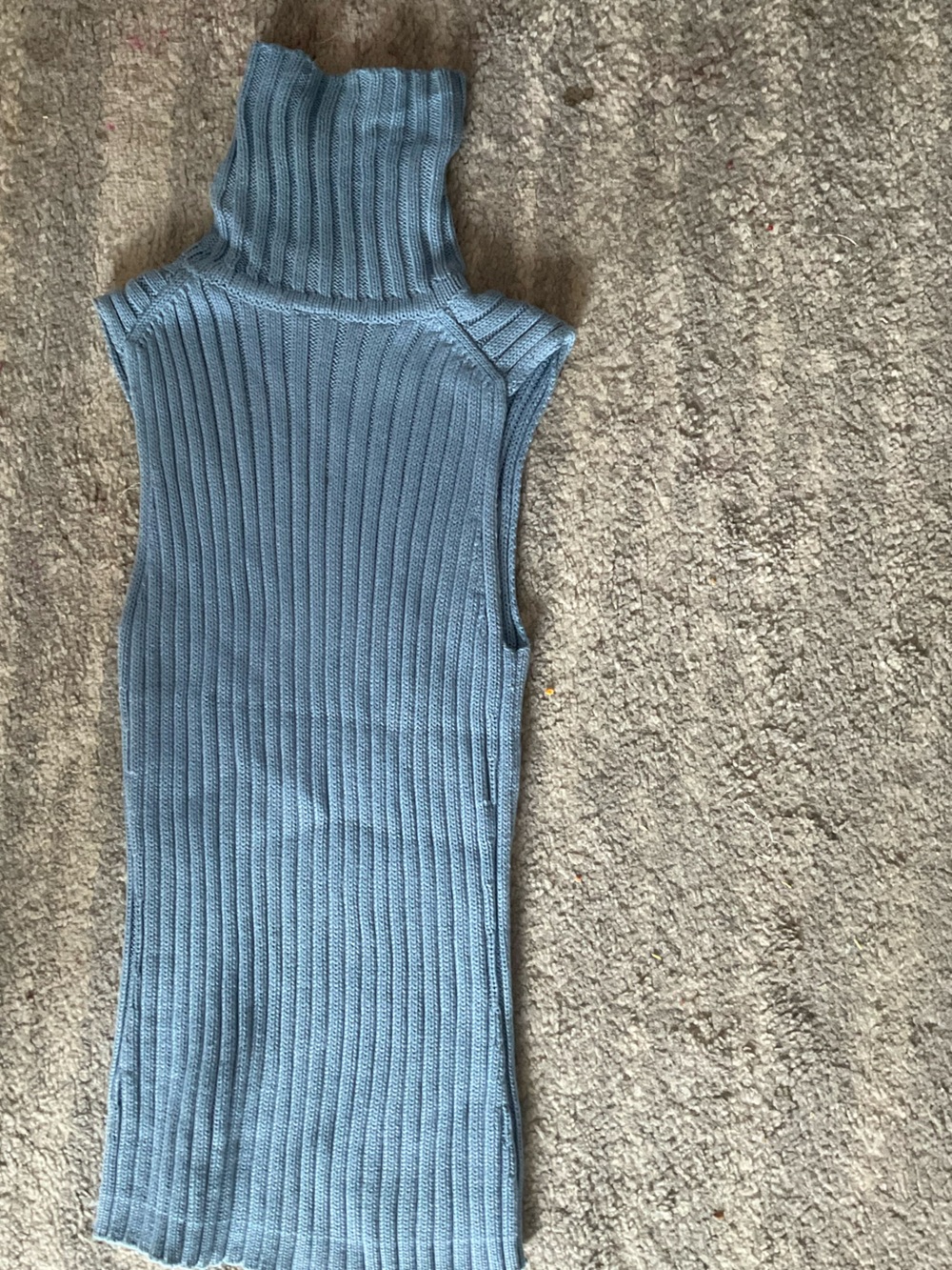 GAP Ribbed Sleeveless Turtleneck in Dusty Blue